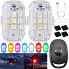 Juhtmevabad LED-stroboskooplambid, 7 värvi, kaugjuhtimispuldiga, 2 tk