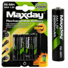 Laetavad Ni-MH-akud, AAA, 4 tk, 1,2 V, 2800 mAh