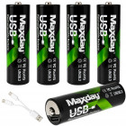 Laetavad AA Li-ion akud USB-C laadimisega, 4 tk, 1466 mAh, 1,5 V