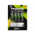 Laetavad AA Li-ion akud USB-C laadimisega, 4 tk, 1466 mAh, 1,5 V