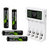 Akulaadija Maxday AA/AAA, LED-indikaatori ja USB-C ühendusega, komplektis 4 AAA-akut
