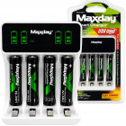 Maxday akulaadija LCD-ekraaniga, 4 AAA-akut ja USB-C-kaabel – AA/AAA