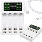 MAXDAY AA/AAA akulaadija USB-C, LED-laadimisnäidiku ja kiirlaadimisega, C704B3, 9,2cm x 6,4cm x 2,7cm