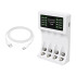 MAXDAY AA/AAA akulaadija USB-C, LED-laadimisnäidiku ja kiirlaadimisega, C704B3, 9,2cm x 6,4cm x 2,7cm