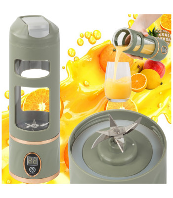 Juhtmevaba kaasaskantav smuutiblender, roheline, USB, 450 ml
