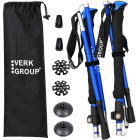 Kokkupandavad sinised trekkingukepid matkamiseks ja kepikõnniks, 35 cm / kuni 136 cm