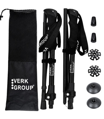 Reguleeritavad kokkupandavad matkakepid, mustad – 35 cm