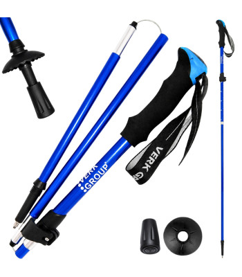 Kokkupandav reguleeritav matkakepp, sinine, 1 tk, 36,5 cm / 135 cm
