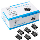 Metallist bürooklambrid dokumentide kinnitamiseks, mustad, 12 tk, 19 mm
