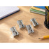 Ühe auguga metallist pliiatsiteritaja, hõbedane, 2 × 1 × 2 cm