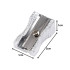 Ühe auguga metallist pliiatsiteritaja, hõbedane, 2 × 1 × 2 cm