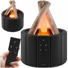 USB-õhuniisuti ja aroomidifuuser LED-RGB-valgustuse ning leegiefektiga, must, 250 ml, 20 × 15 cm