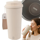 Ise segav roostevabast terasest termokruus USB-toitega, beež, 350 ml