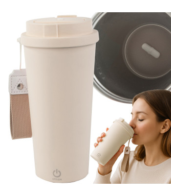 Ise segav roostevabast terasest termokruus USB-toitega, beež, 350 ml