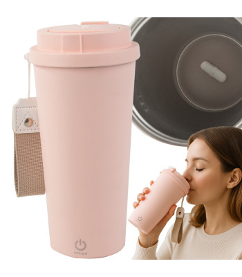 USB-ga isesegav roostevabast terasest termokruus, roosa, 350 ml