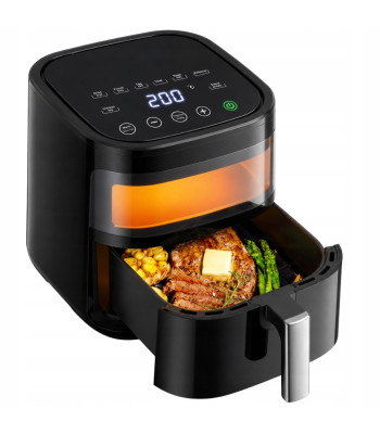 Rasvavaba kuumaõhufritüür puuteekraani ja 8 automaatprogrammiga, 1200 W, 4 l, 26,5 × 21 × 21 cm