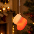 Jõulusoki kujuline silikoonist LED-dekoratiivlamp, USB-laetav, 3 valgusrežiimi, riputatav, 7 × 7 × 5 cm