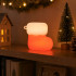 Jõulusoki kujuline silikoonist LED-dekoratiivlamp, USB-laetav, 3 valgusrežiimi, riputatav, 7 × 7 × 5 cm