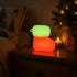 Jõulusoki kujuline silikoonist LED-dekoratiivlamp, USB-laetav, 3 valgusrežiimi, riputatav, 7 × 7 × 5 cm