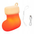 Jõulusoki kujuline silikoonist LED-dekoratiivlamp, USB-laetav, 3 valgusrežiimi, riputatav, 7 × 7 × 5 cm
