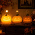 Halloweeni kõrvitsa kujuline LED-öölamp, taimeri ja akuga, 11 × 11 cm