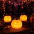 Halloweeni kõrvitsa kujuline LED-öölamp, taimeri ja akuga, 11 × 11 cm