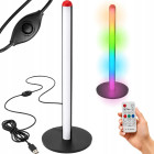 Must RGB LED-põrandalamp kaugjuhtimispuldiga, 7 värvi, 50 cm