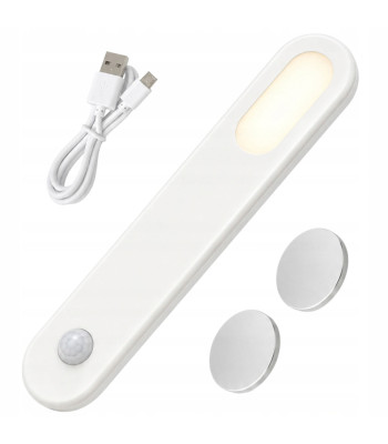 Liikumisanduriga USB-laetav magnetkinnitusega LED-valgusti, valge, 1,5 W