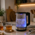 Klaasist elektriline veekeetja LED-valgustusega, must, vaikne, 1500W, 2 l