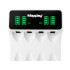 Maxday AA/AAA akulaadija, USB-C, LCD-ekraan, 4 pesa, kiire laadimine, C704Y4, 8,6cm x 6,8cm x 2,7cm