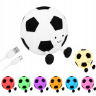 Silikoonist LED-öövalgusti jalgpalli kujuline, pehme, RGB-valguse ja puutetundliku juhtimisega, taimeriga, USB-C, 10 × 11 cm