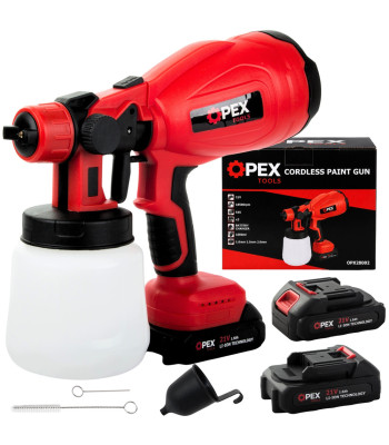 Akutoitega värvipihustuspüstol OPEX TOOLS, HVLP, 800W, 2 × 21V, OPX28002