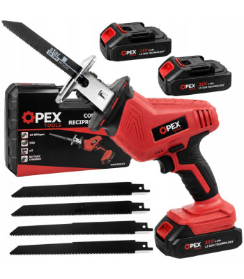 OPEX TOOLS-i akuga universaalsaag 2 aku, 4 saelehe ja kohvriga, 21 V, OPX28013