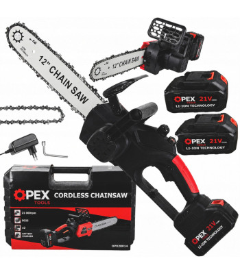Akukettsaag, komplektis 2 akut ja kohver, OPEX TOOLS 12″, 21V, 3.0Ah