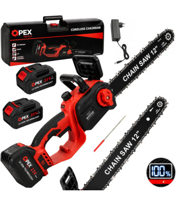 OPEX TOOLS harjavaba akukettsaag kohvriga – OPX28015, 12”, 2 × 21 V 3 Ah