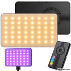 Kaasaskantav LED RGB-W fotovalgusti – 138 LED, 2700–6500 K, 12 × 7 × 2 cm