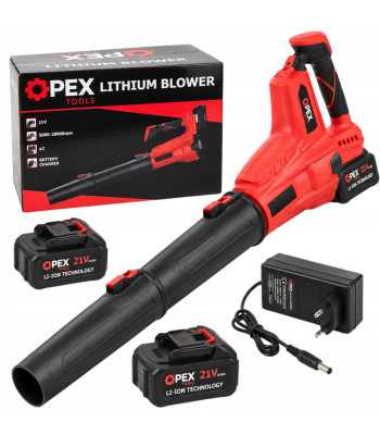 Akuga lehepuhur OPEX TOOLS, 21 V, 2 × 5,0 Ah