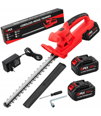 Akuga hekilõikur OPEX Tools, 2 akut – 21 V, 150 W, lõiketera 53 cm, OPX28028