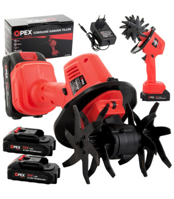 Akuga minikultivaator OPEX TOOLS, 2 × 21V akut, OPX28030, 127mm