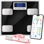 Nutikas analüütiline Bluetooth-vannitoakaal rakendusega, 180 kg, 28 × 28 cm