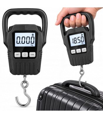 Digitaalne konksuga pagasi- ja kalakaal, LCD-ekraan, 50 kg, 10 g