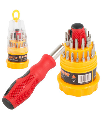 Täppiskruvikeerajate komplekt Torx- ja magnetotsikutega, 31-osaline