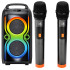 Kaasaskantav juhtmevaba Bluetooth-kõlar karaoke, FM-raadio ja LED-valgustusega
