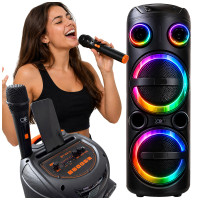 Suur kaasaskantav juhtmevaba Bluetooth-karaokekõlar FM-raadio, USB ja AUX-iga, BT-8813, 78 × 27 × 26 cm