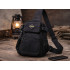 Meeste vöökott-õlakott, crossbody-kott, mitu taskut, must, 22 cm × 32 cm