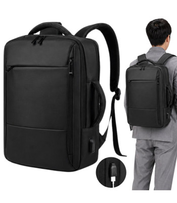 Meeste äriseljakott sülearvutile, USB-pordiga, must, 33 × 47 × 13 cm