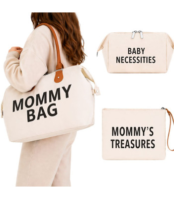 Emade mähkmekott Mommy Bag, 3-in-1 komplekt kosmeetikakoti ja organiseerijaga, suur