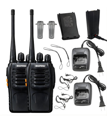 Baofengi raadiosaatjate komplekt, suur leviala, 2 tk, kuni 8km, 1500mAh, BF-888S