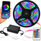 RGB LED-riba rakenduse, muusika sünkroonimise, puldi ja toiteadapteriga, 10 m, 12 V, 2835RGB