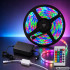 RGB LED-riba rakenduse, muusika sünkroonimise, puldi ja toiteadapteriga, 10 m, 12 V, 2835RGB